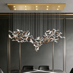 suspension lumineuse contemporaine led verre blanc doré transparent 249 2000lm