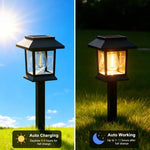 lampes solaires led modernes noires transparentes allées chemins jardins étanches 12 pack