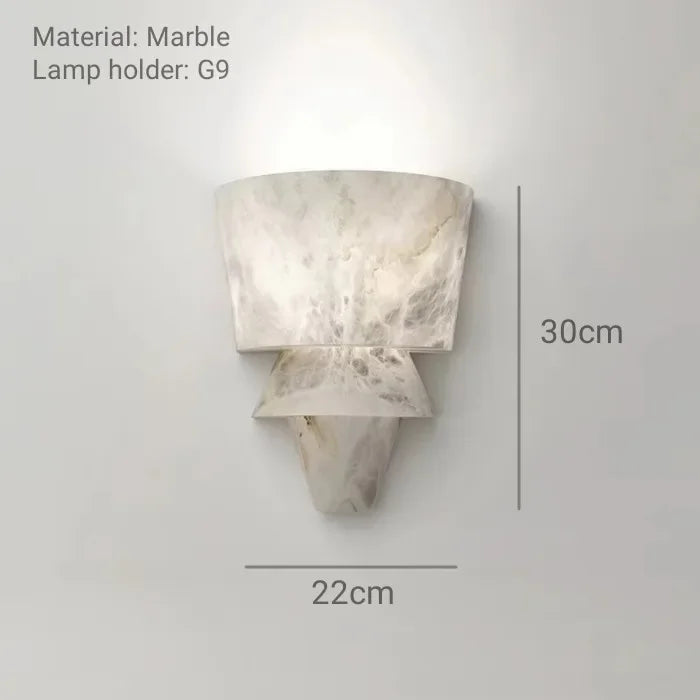 lampe murale moderne marbre blanc texture marbrée éclairage led deco fixée mur applicable cuisine