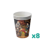 bannières festives dessins animés gobelets pailles assiettes multicolores personnages opaques anniversaire clips
