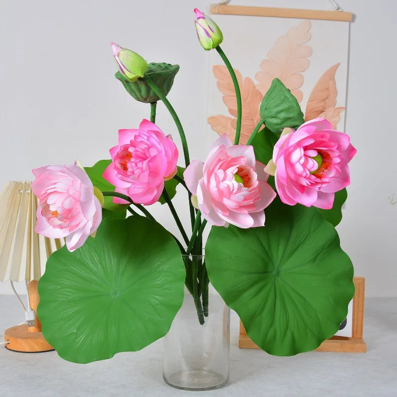 fleurs artificielles lotus soie blanc vert rose jaune décoration intérieure mariage anniversaire