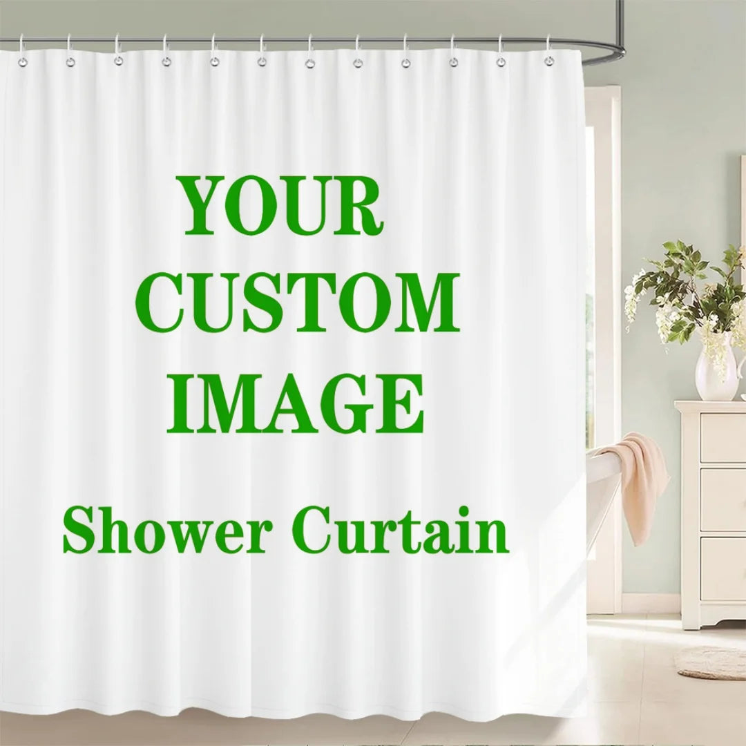 rideau douche personnalisable photo famille moderne durable polyester respectueux environnement blanc opaques oeilletsétalement