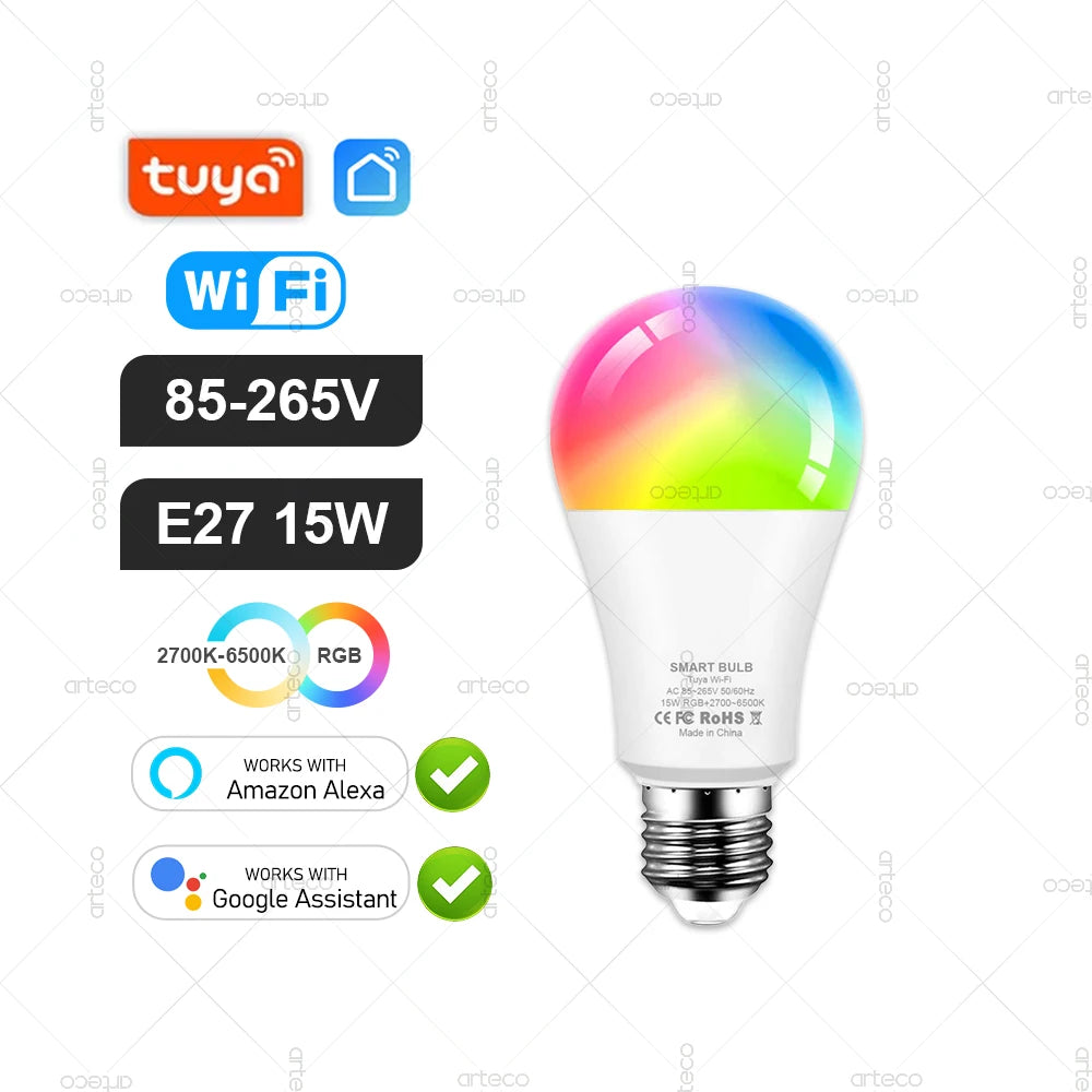 ampoules led intelligentes e27 blanc multicolore rgb transparentes modernes technologiques compatible alexa google