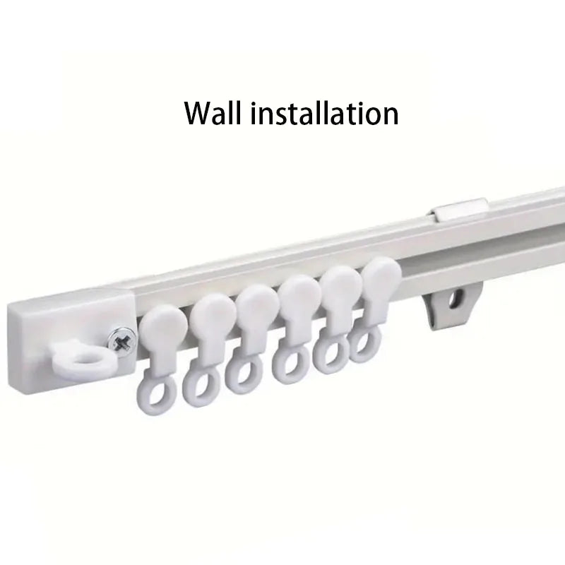 tringle rideaux blanche moderne coulissante roulettes silencieuses fixation mur vis