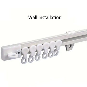 tringle rideaux blanche moderne coulissante roulettes silencieuses fixation mur vis