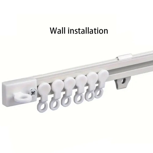 tringle rideaux blanche moderne coulissante roulettes silencieuses fixation mur vis