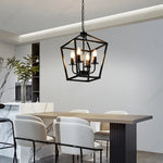 lustre suspendu industriel noir ampoules filament table rustique moderne chambre salon