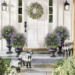 bouquet artificiel violet rose blanc moderne décoration intérieure piquet fixation fleurs polyester jardinière véranda