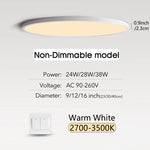 plafonnier led ultrafin moderne blanc noir 24w 28w 38w(touches)