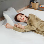 coussin ergonomique gris mousse mémoire forme tissu contemporain amovible lavable zipper haute qualité