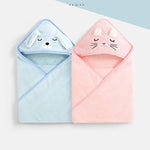 serviette bain bébé robe ours chat enfant douce veloutée glissière sourire yeux oreilles