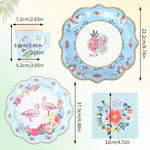 assiettes papier fleuries tasses serviettes occasion fête anniversaire mariage vintage