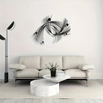 décoration murale abstraite métal noir blanc lignes courbes formes géométriques moderne minimalisteintérieurextérieur
