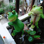 figurine grenouille verte résine décorative cartoon adhésif intérieur extérieur ornement jardin moderne