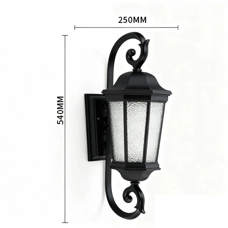 lampe murale extérieure classique marron foncé texture martelée verre opaque vintage éclairage balcon cour