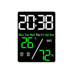 horloge numérique moderne écran led noir blanc affichage heure jour température