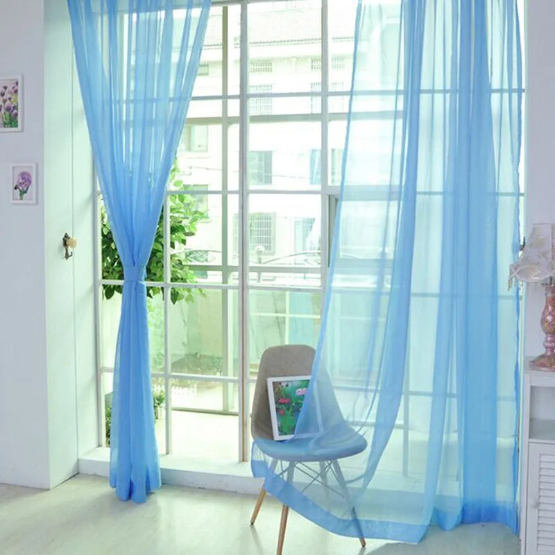 rideaux tulle transparent polyester bohème décoratif chambres salons rouge vert jaune