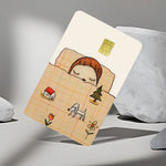 cartes crédit personnalisées dessins animaux illustration cartoon animaux fleurs maison