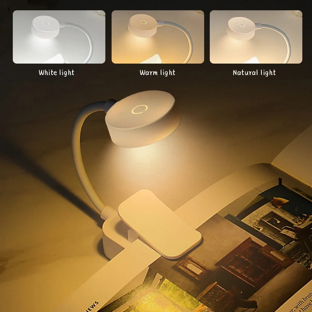 lampe lecture led blanc moderne clips variable intensité protection yeux chambre