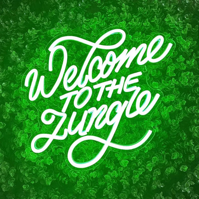 Enseigne néon LED verte Welcome to the Jungle décoration murale chambre