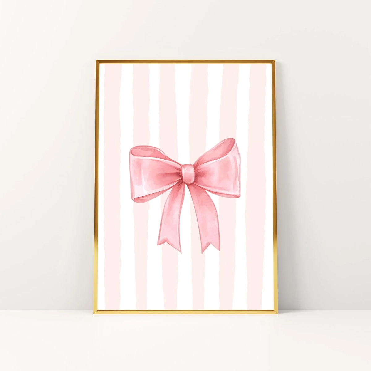 cadre decoratif rose clair rayures noeud papillon classique chambre fille salon moderne decoration intérieure