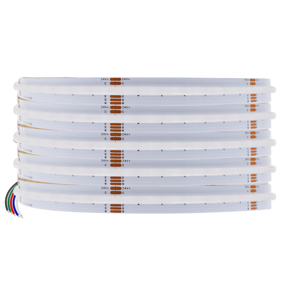 ruban led cob rgbw 24v haute densité étanche adhésif décoration intérieur extérieur moderne
