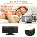 projecteur horloge miroir numérique led noir rouge blanc moderne tactileUSB