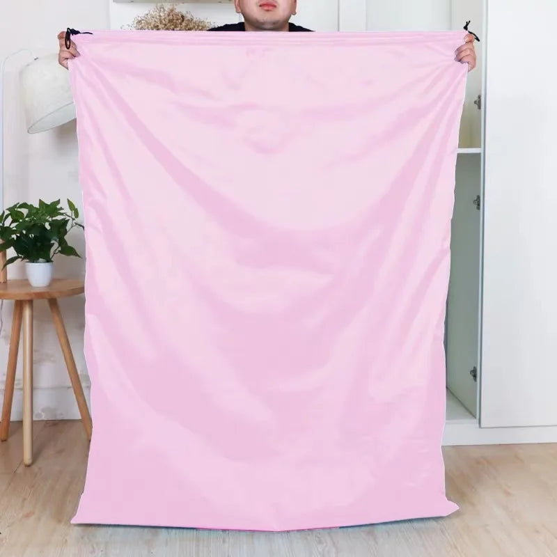 sacs rangement réutiliables polyesters noirs bleus roses modernes cordelettes grandes tailles imperméables