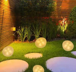 lumière solaire led jardin blanc jaune bleu galet zen minimalisteextérieur poser