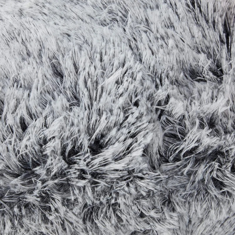 housse coussin fourrure polyester gris bleu violet doux carré décoratif salon voiture lit