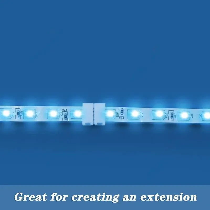 connecteurs ruban led blanc lisse 24v pvc moderne clips 100mm 10 pièces
