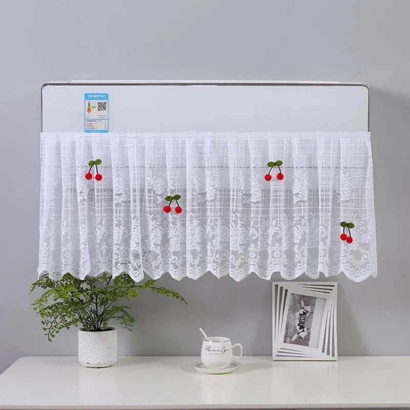 rideau climatisation blanc dentelle motifs floraux translucide classique anti poussière decoration maison