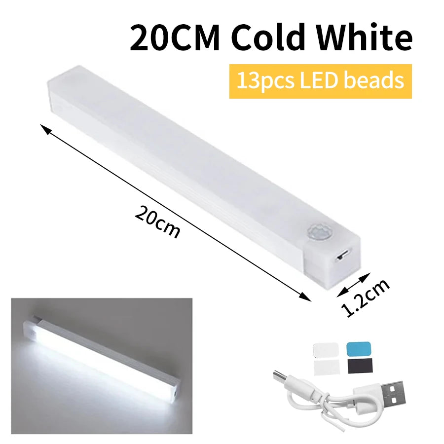 lampe led sans fil rechargeable détecteur mouvement adhésif rectangle blanc moderne induction 3m