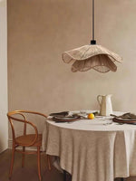suspension tissée naturelle moderne rustique lumière chaude câble noir 40cm 50cm 60cm
