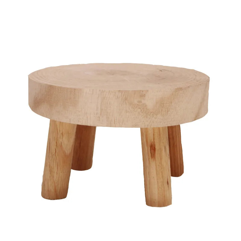 tabouret bois naturel rustique trois tailles modernes patio jardin support plantes
