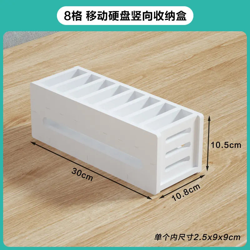 organisateur moderne blanc grille noire réutilisable porte cartes disques durs rangement vertical.storage.box