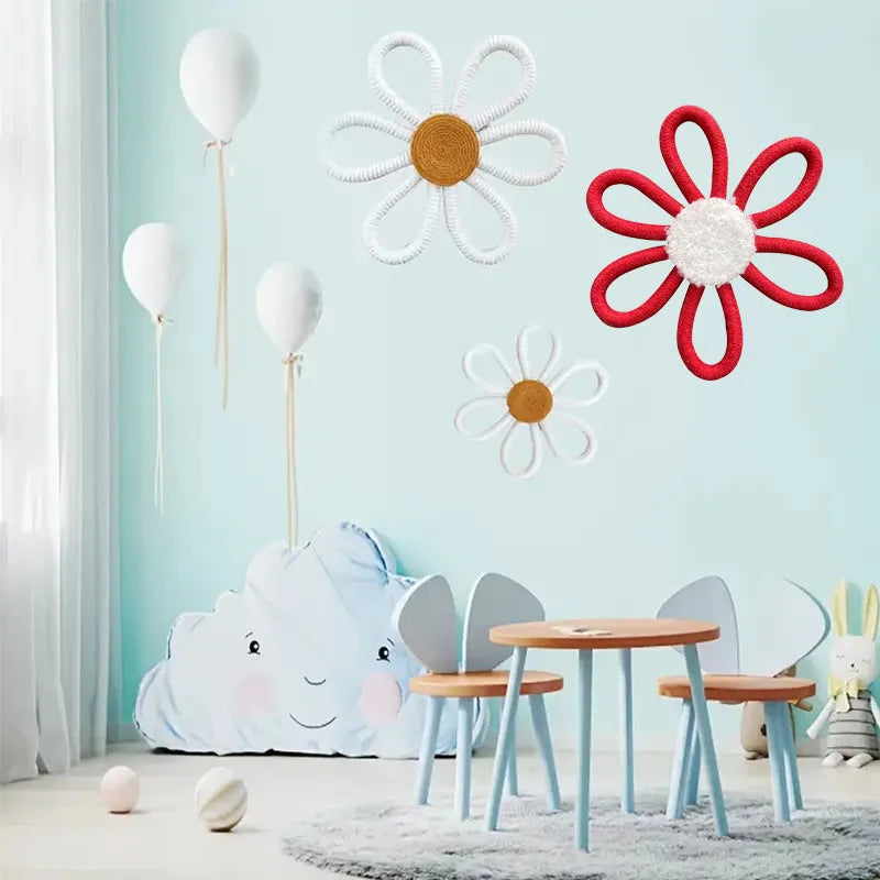 décoration murale tissée corde tressée moderne artisanal blanc marron clair occasion fête anniversaire chambre