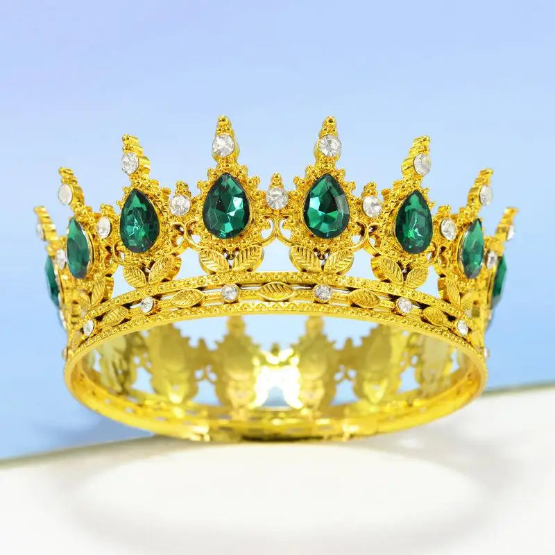 couronne strass or rose blanc vert élégante baroque décoration anniversaire nouvel an festive
