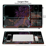 tapis jeu carte magique zone samouraï noir violet illustration florale animale fantastique graphique