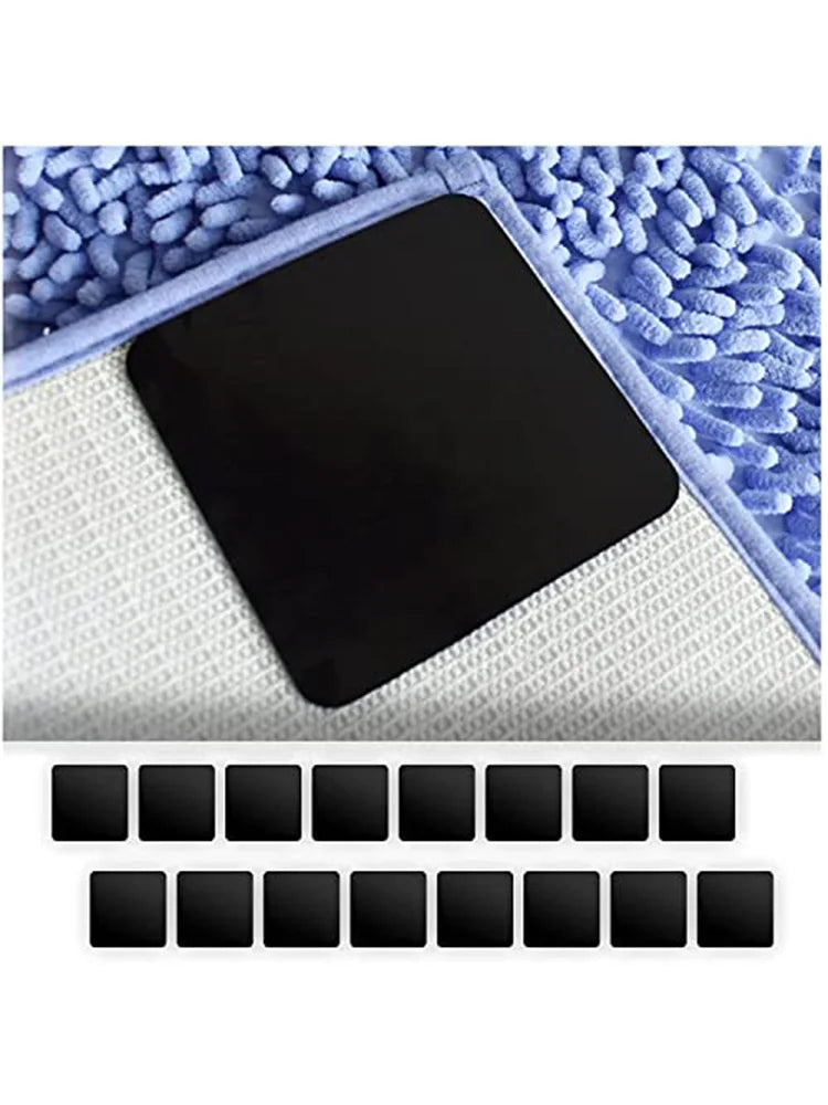 tapis anti dérapant adhésif bleu clair gris microfibres moderne respectueux environnement salle bain