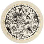 tapis table rond polyestère résistant chaleur décoration intérieure extérieure blanc vert fleurs feuilles papillons