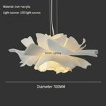 Suspension lumineuse moderne verre blanc floral organique LED 4500k 6000k 3000k