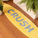 tapis moderne vert foncé jaune lettres brodées doux moelleux non glissant salon chambre bain