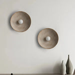 lampes murales modernes rétro ampoules led beige marron clair textures concentriques chambre entrée étude