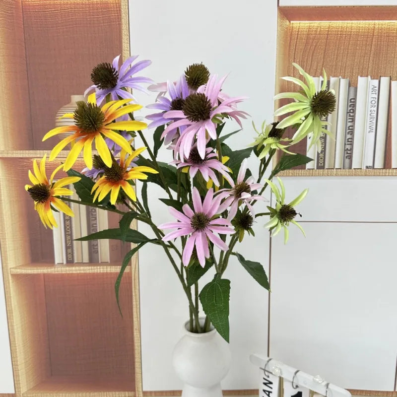 bouquet fleurs artificielles soie jaune rose blanc modernes décoration intérieure mariage anniversaire
