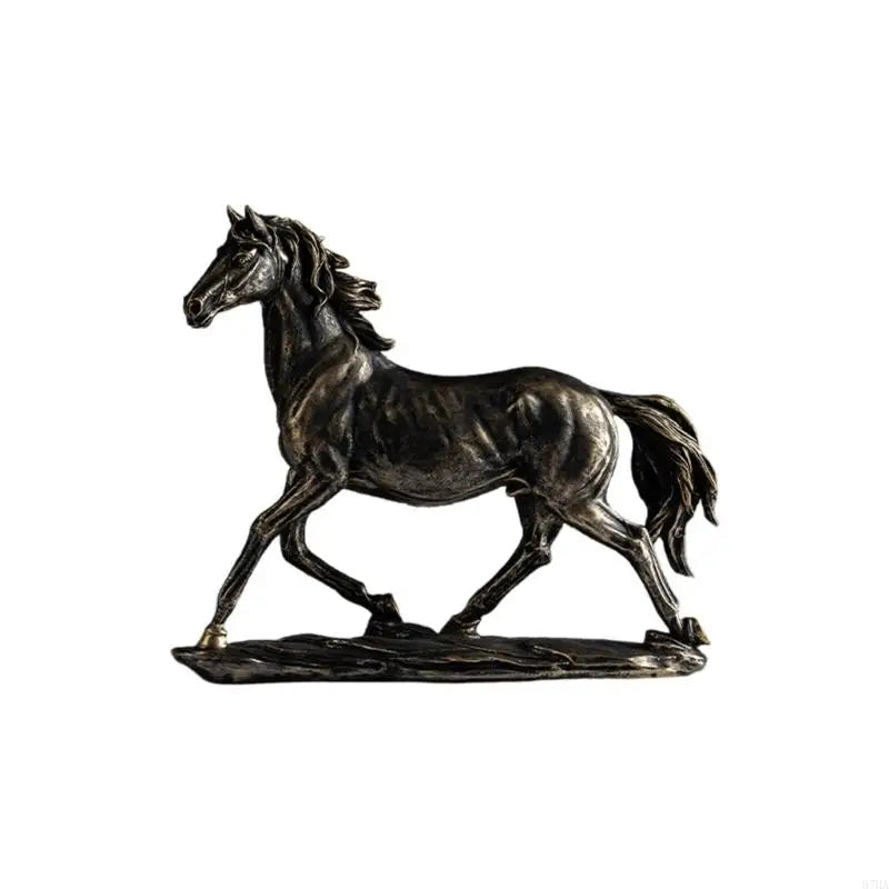 statuette cheval doré ornée strass art déco maison feng shui cadeau anniversaire noël pâques