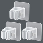 porte balai mural adhésif blanc gris support nettoyage multiple PVC respectueux environnement fixe mur