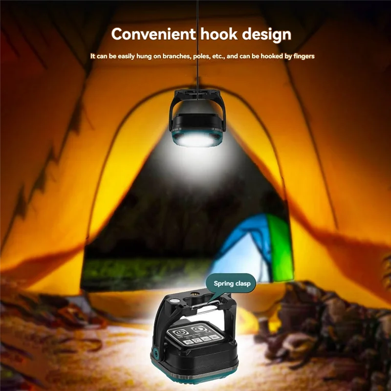 lampe led portable camping travail rechargeable bleu turquoise noir robuste