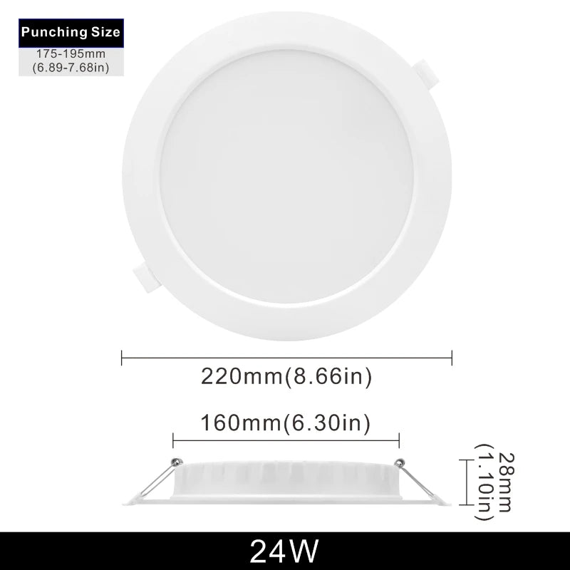 plafonnier led blanc moderne 6w 9w 12w 18w 24w 220v clips instructions