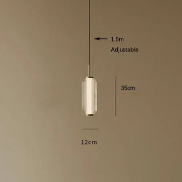 lumière suspendue moderne verre strié beige crème doré minimaliste chambre salon